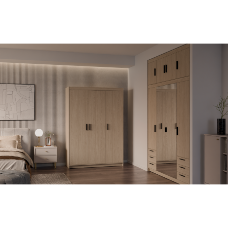 Szafa trzydrzwiowa 133 cm uchylna TRINO dąb olejowany